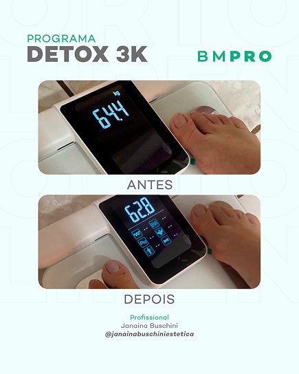 Antes e depois — emagrecimento e detox por profissional habilitada